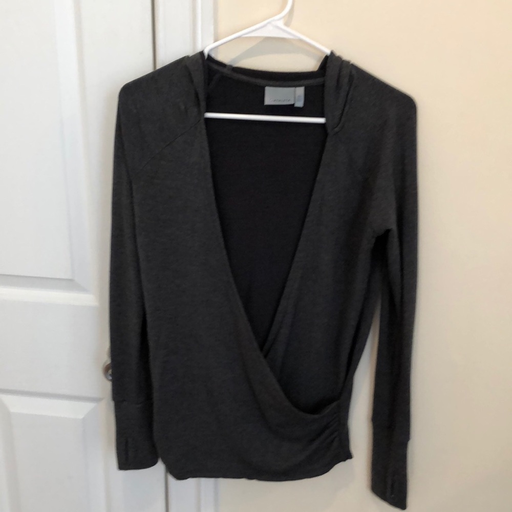 Athleta Athleisure Ware - wrap sweater with a hood